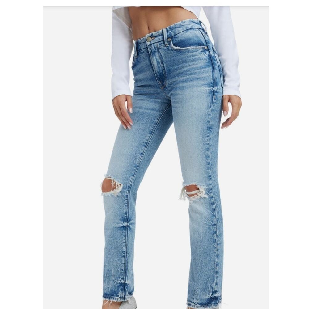 Good American Good Icon High Waist Straight Leg Jeans 26